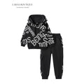 Boys Black Graphic Hoodie & Jogger Set