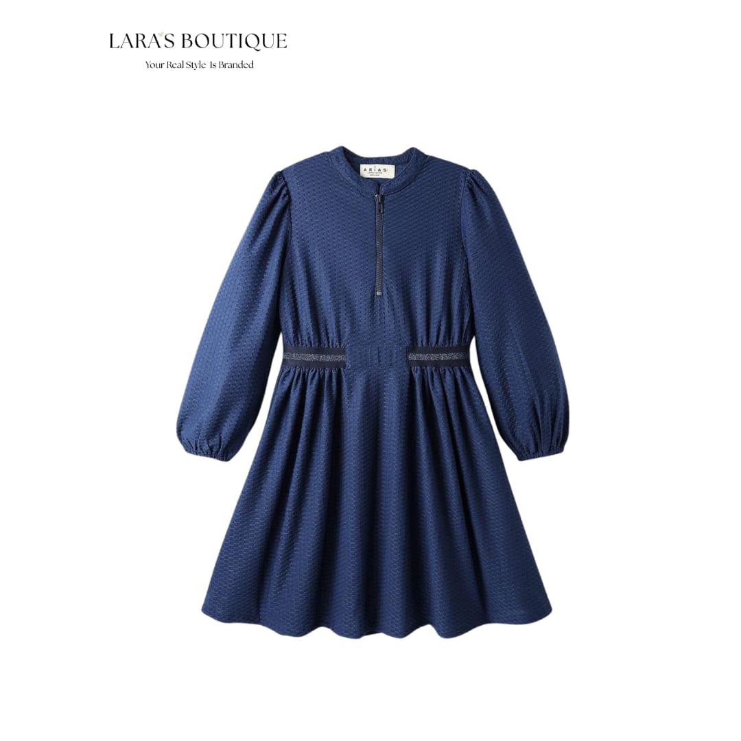 Elegant Navy Long Sleeve Dress