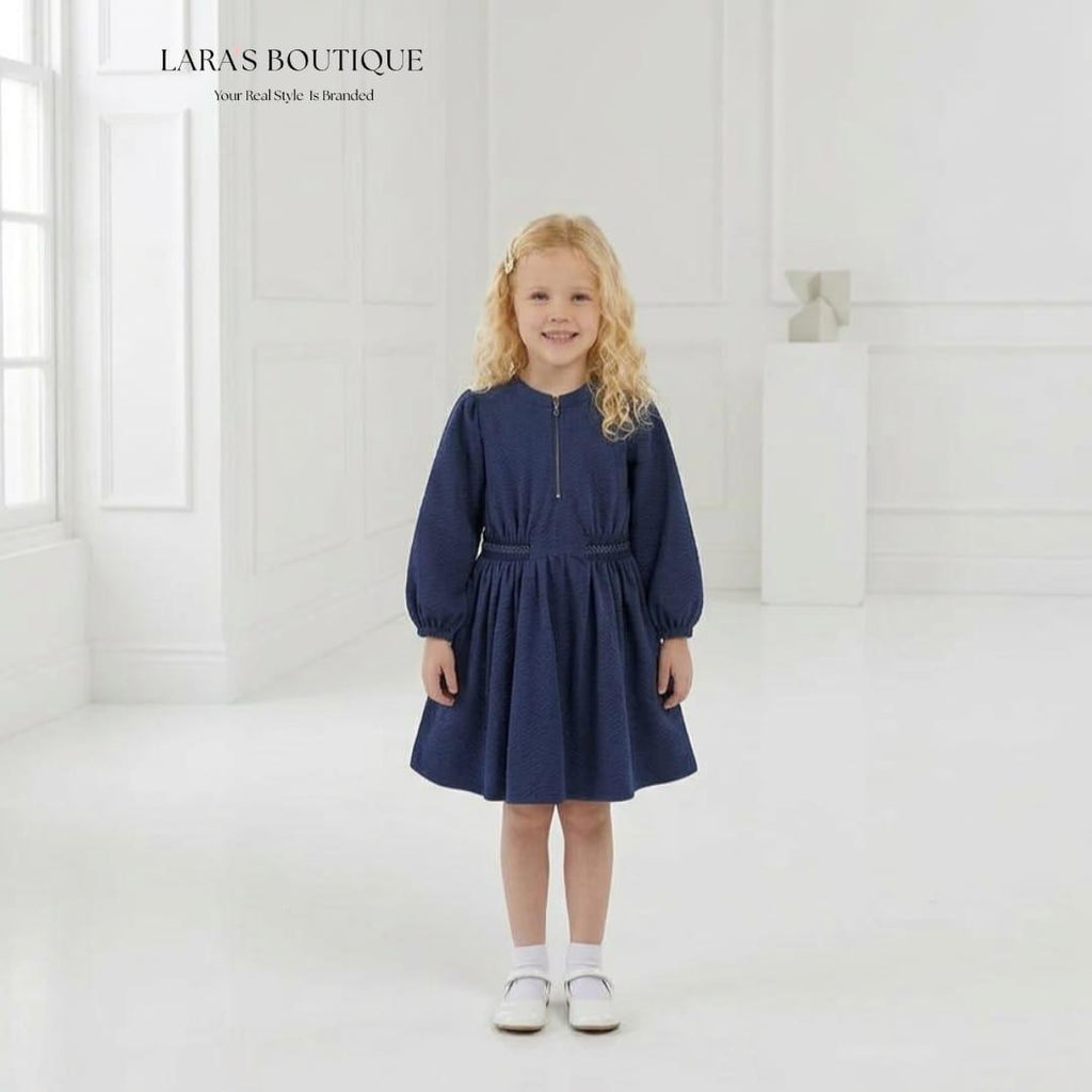 Elegant Navy Long Sleeve Dress