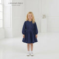Elegant Navy Long Sleeve Dress
