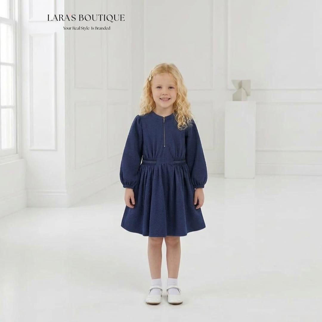 Elegant Navy Long Sleeve Dress