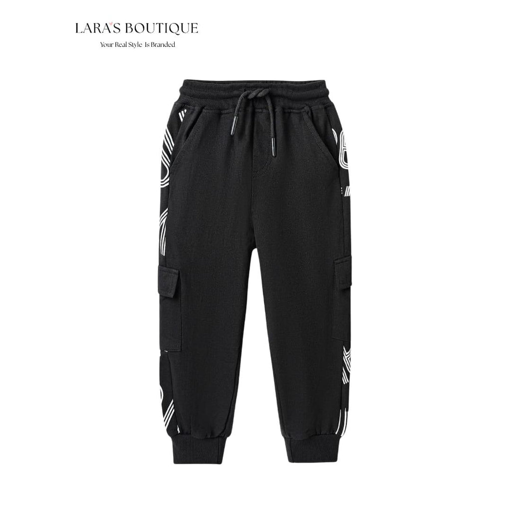Boys Black Graphic Hoodie & Jogger Set