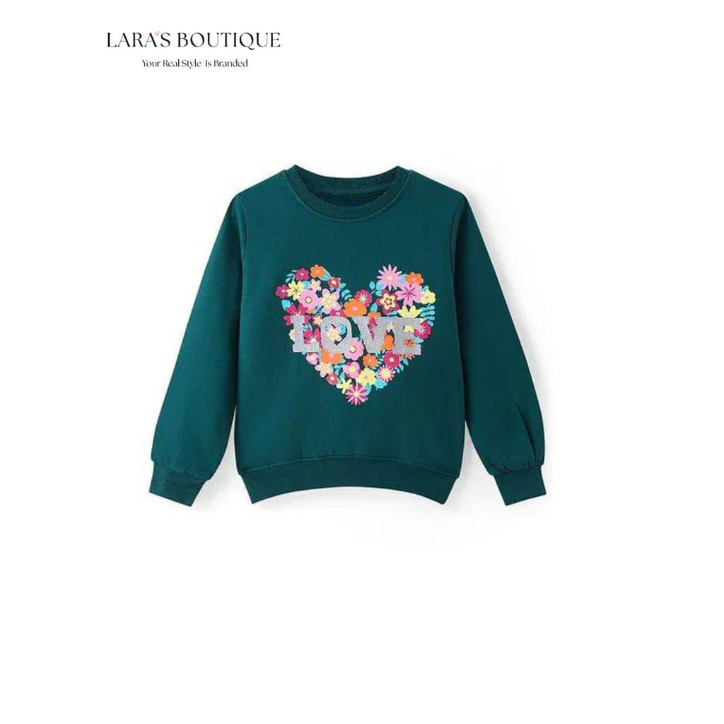 Floral Heart Girls’ Sweatshirt