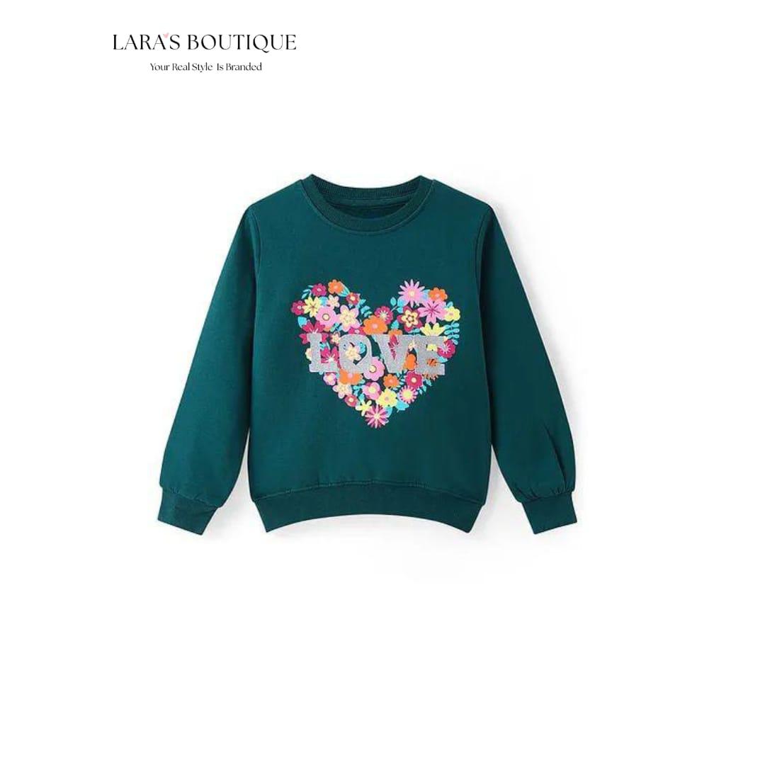 Floral Heart Girls’ Sweatshirt