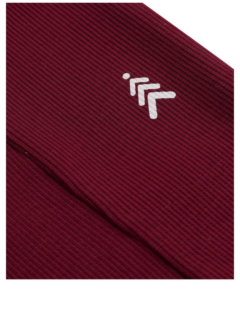 Ribbed Flare Burgundy Leggings