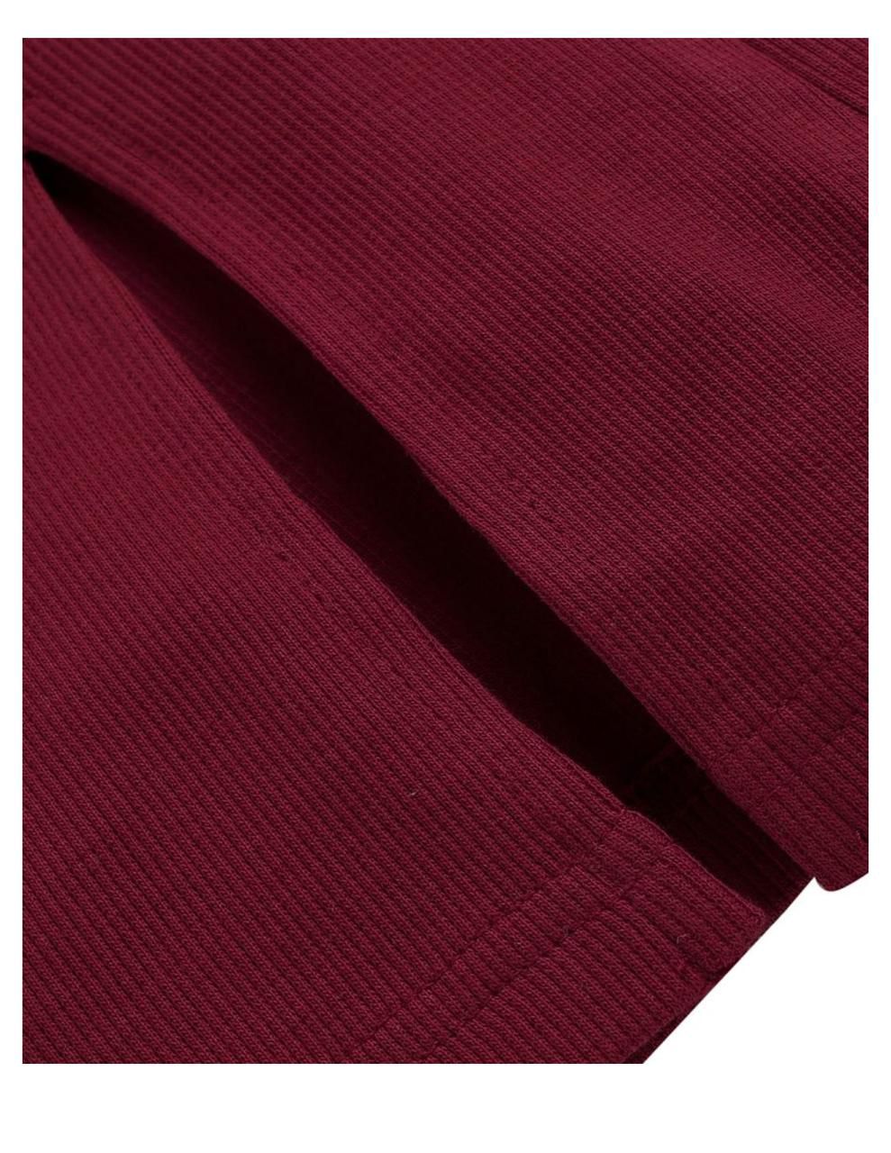 Ribbed Flare Burgundy Leggings