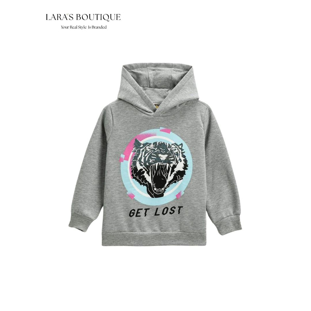 Grey Tiger Print Hoodie