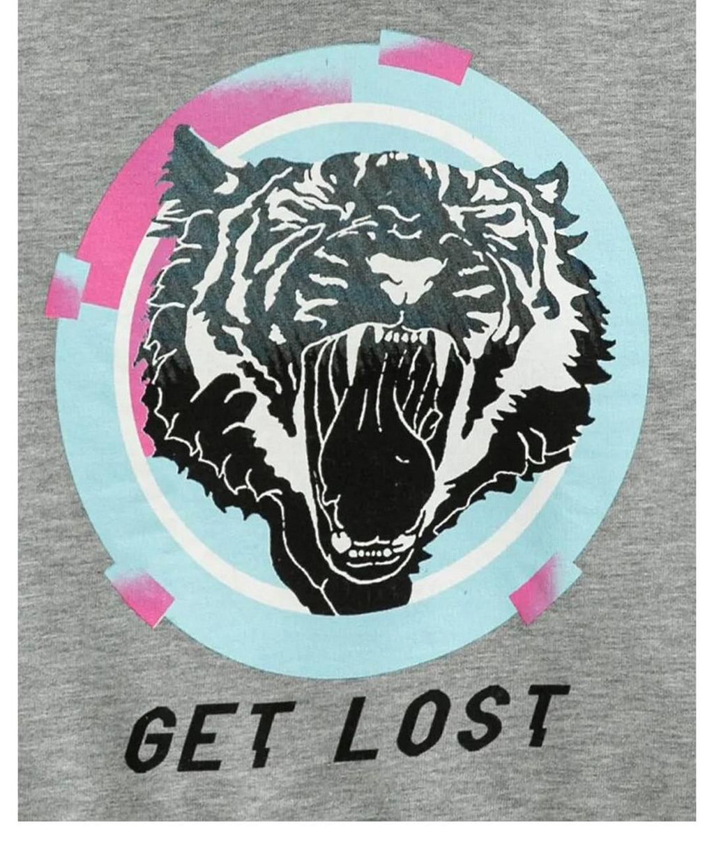 Grey Tiger Print Hoodie