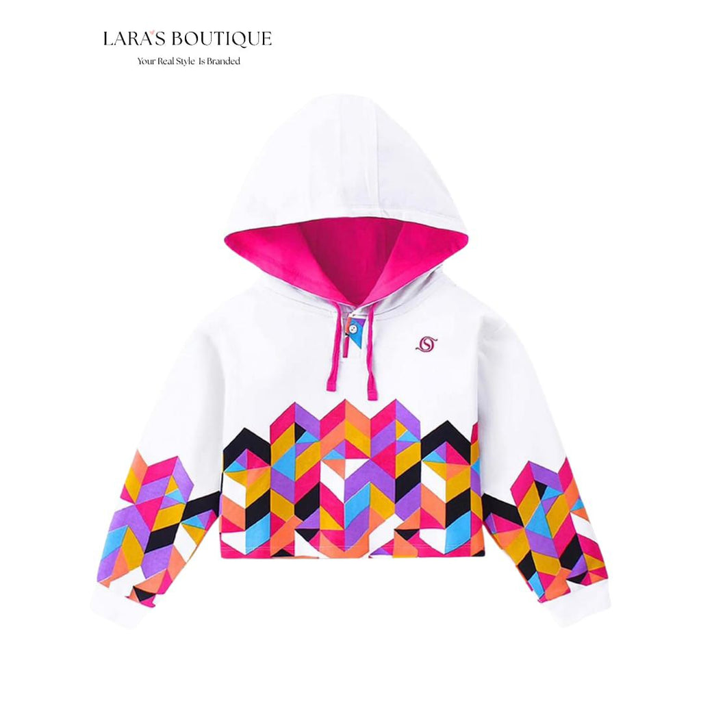 White & Pink Colors Hoddie Set