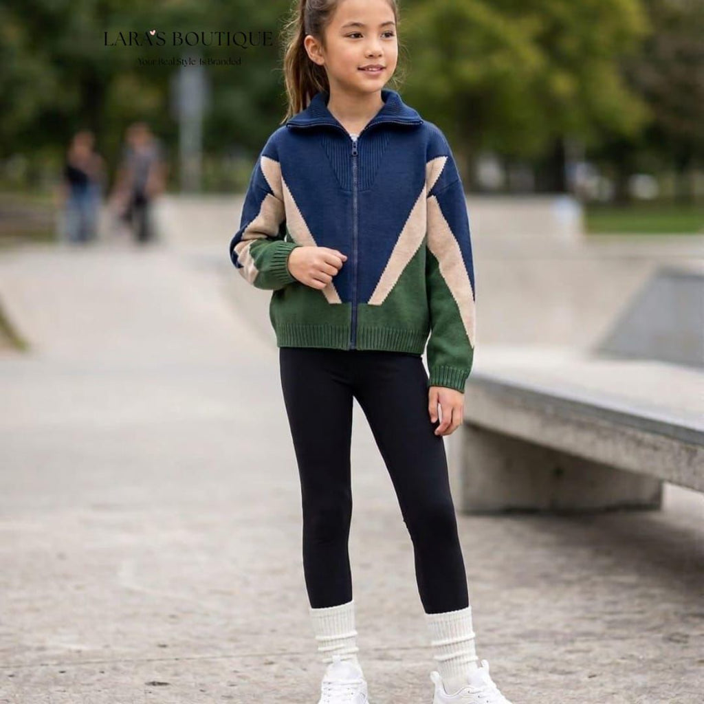 Color Block Knit Jacket