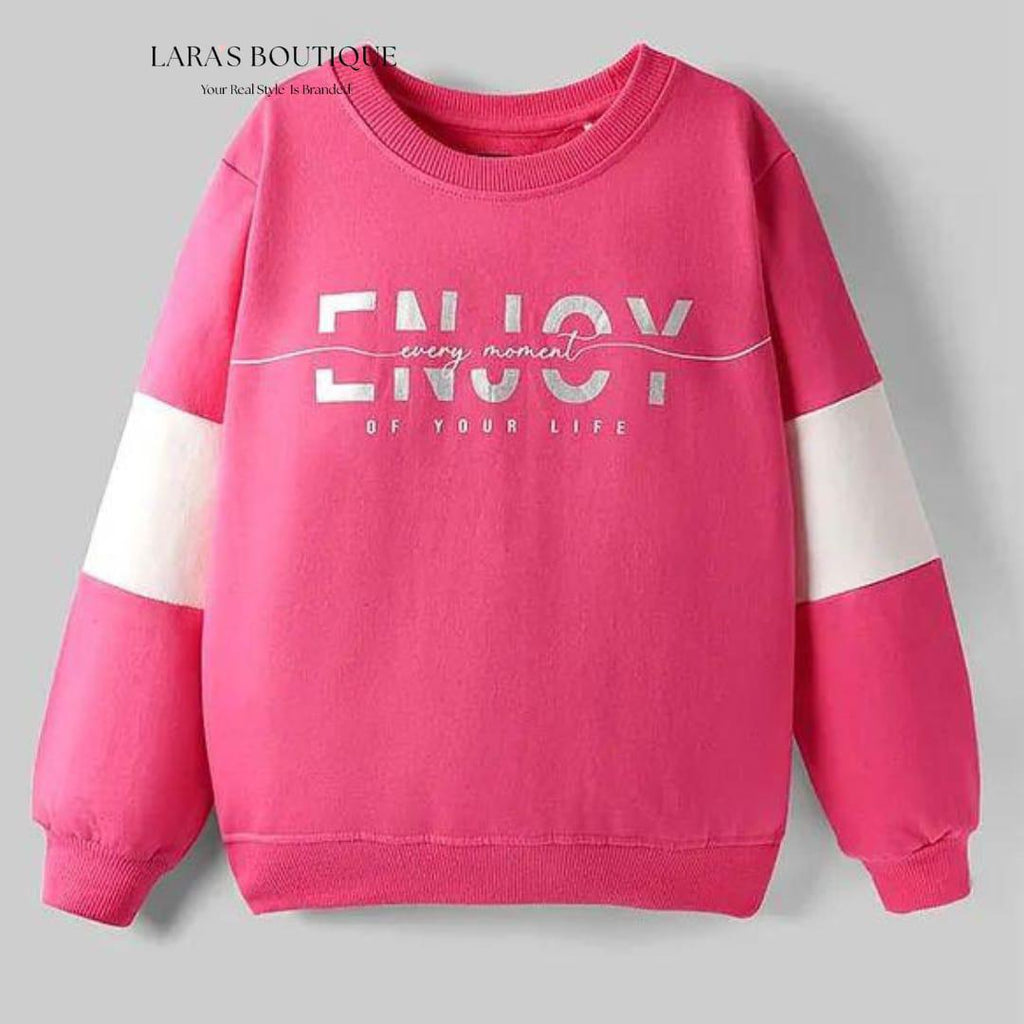 Girls Pink & White Sweatshirt