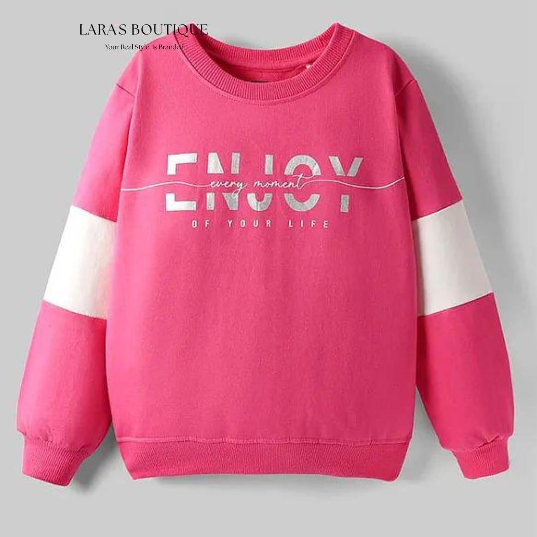 Girls Pink & White Sweatshirt