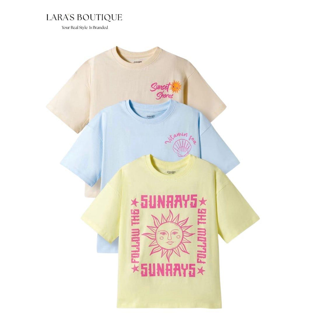 Sunshine Graphic T-Shirt Set (3-Pack)