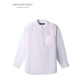 Classic White Mandarin Collar Shirt