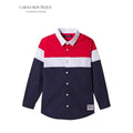 Boys' Block Long Sleeve Shirt – Red, White & Navy