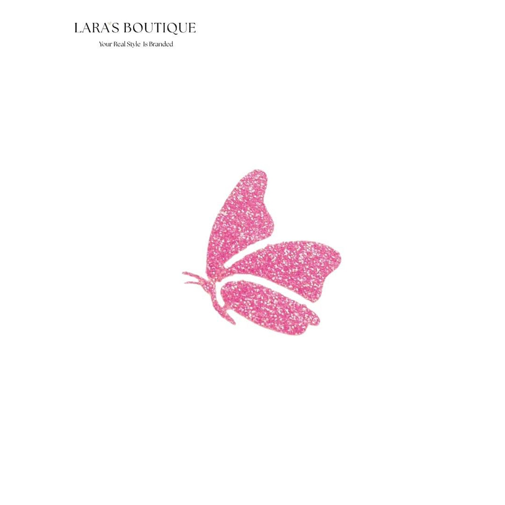 Girls Butterfly Glitter Pink T-Shirt