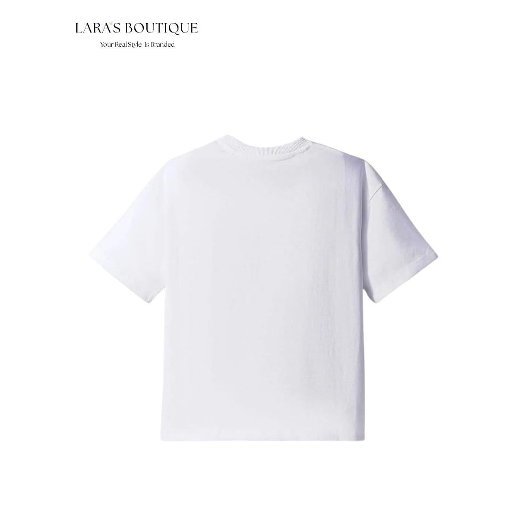 Girls Butterfly Glitter White T-Shirt