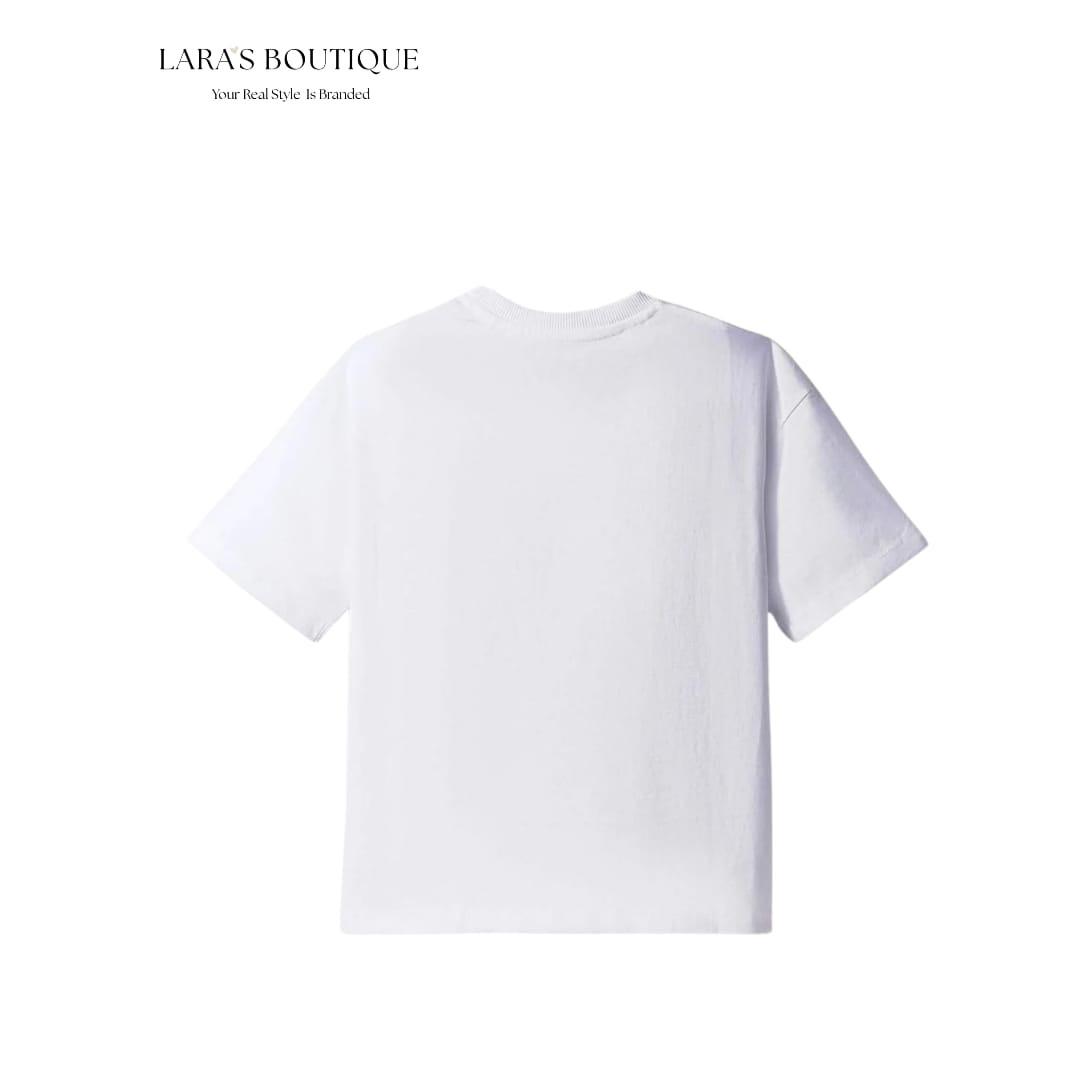 Girls Butterfly Glitter White T-Shirt
