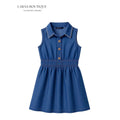 Girls Sleeveless Denim Dress