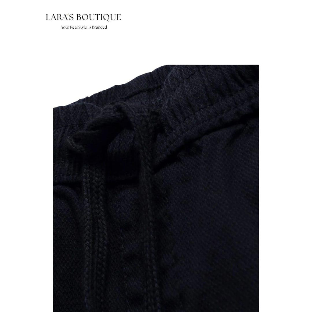Kids Black Cargo Jogger Pants