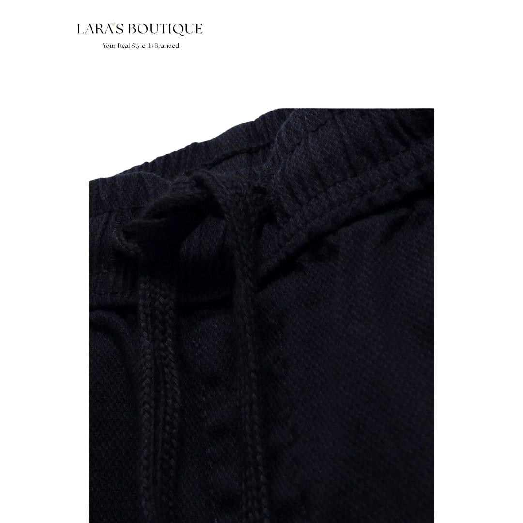Kids Black Cargo Jogger Pants