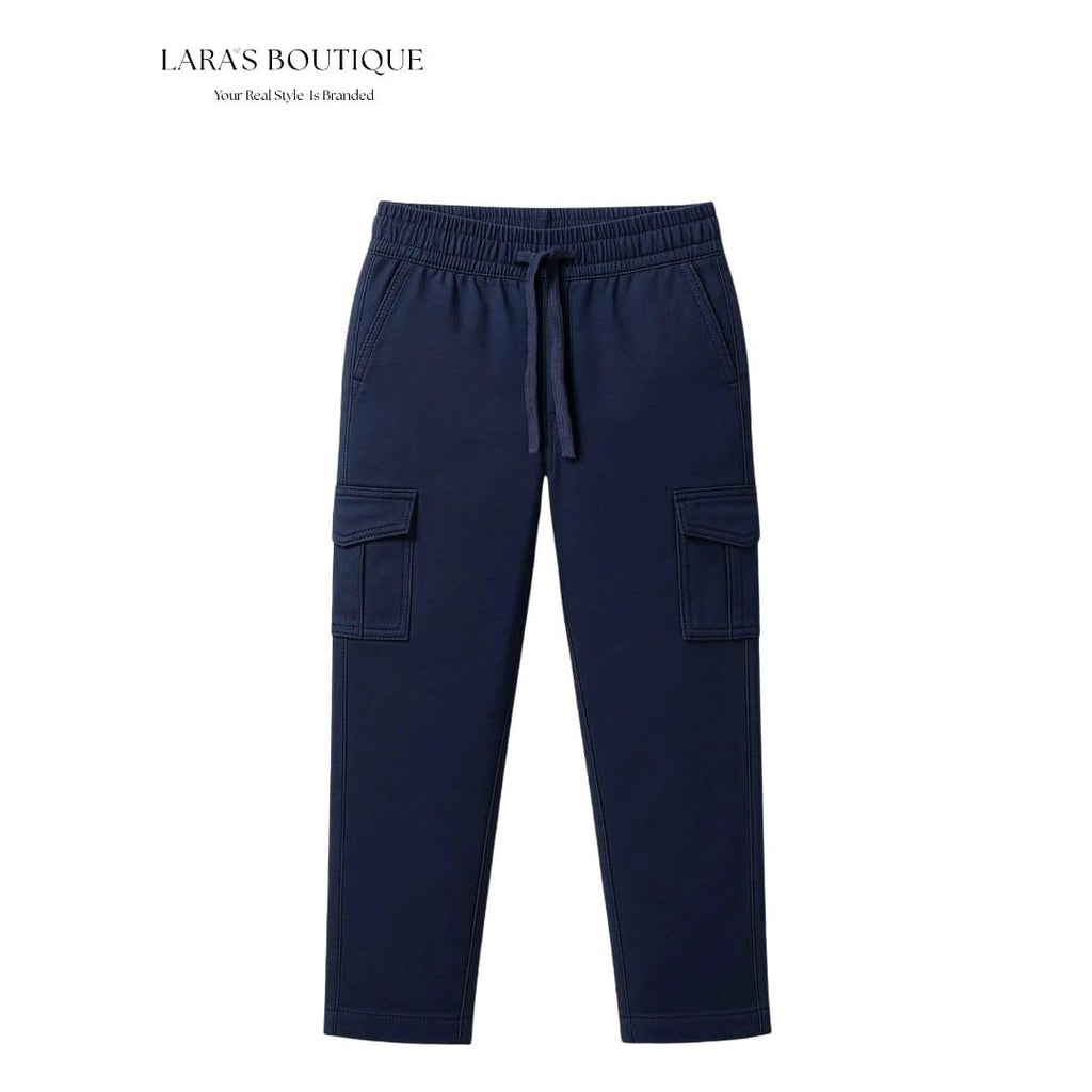 Boys Navy Cargo Jogger Pants