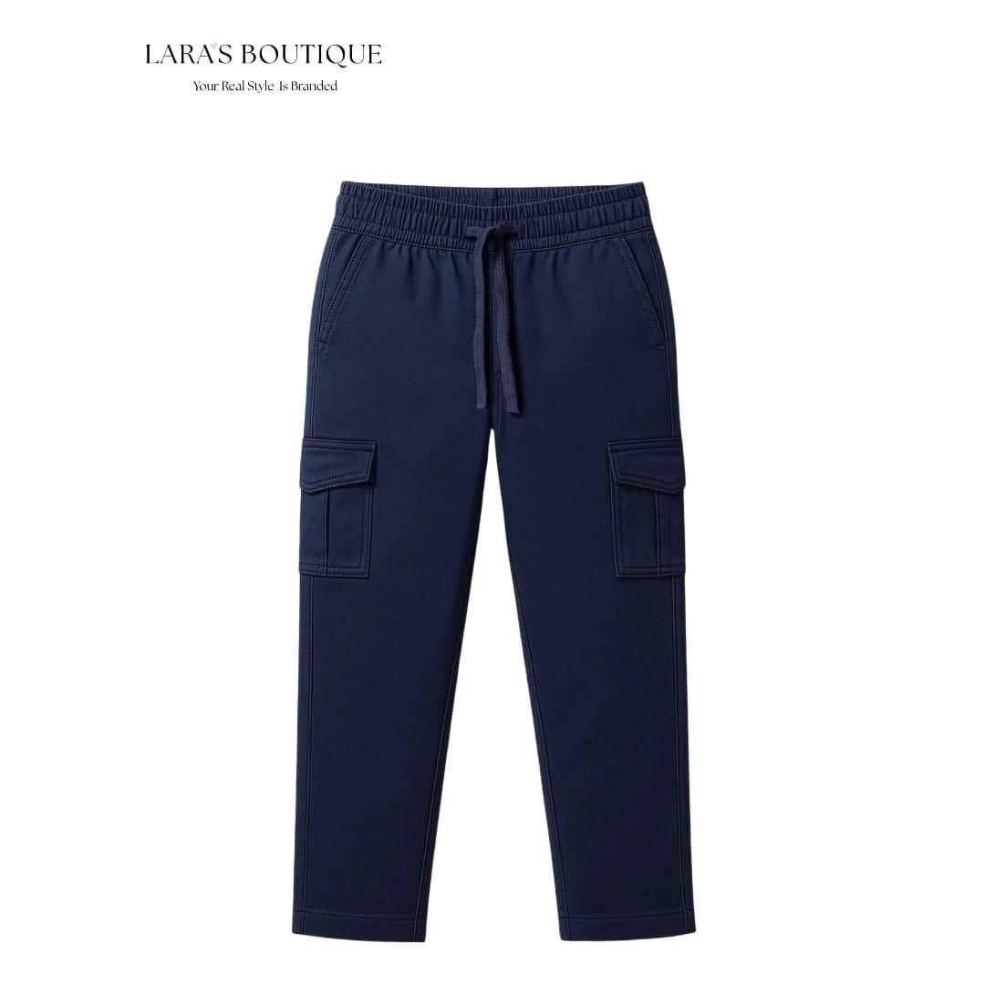 Boys Navy Cargo Jogger Pants