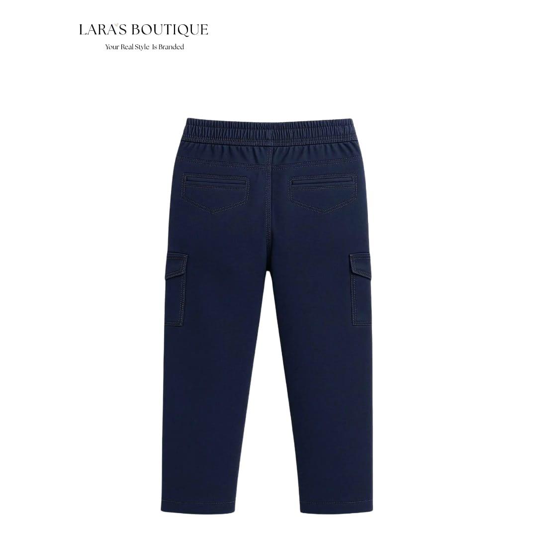 Boys Navy Cargo Jogger Pants