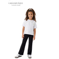 Girls Floral Appliqué Tee & Wide-Leg Pants Set