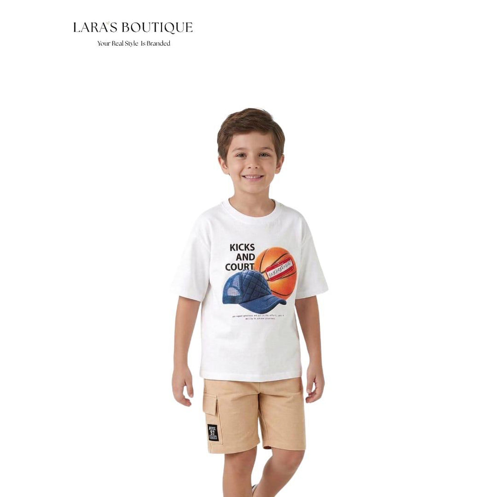 Boys Basket Shirt & Cargo Shorts Set