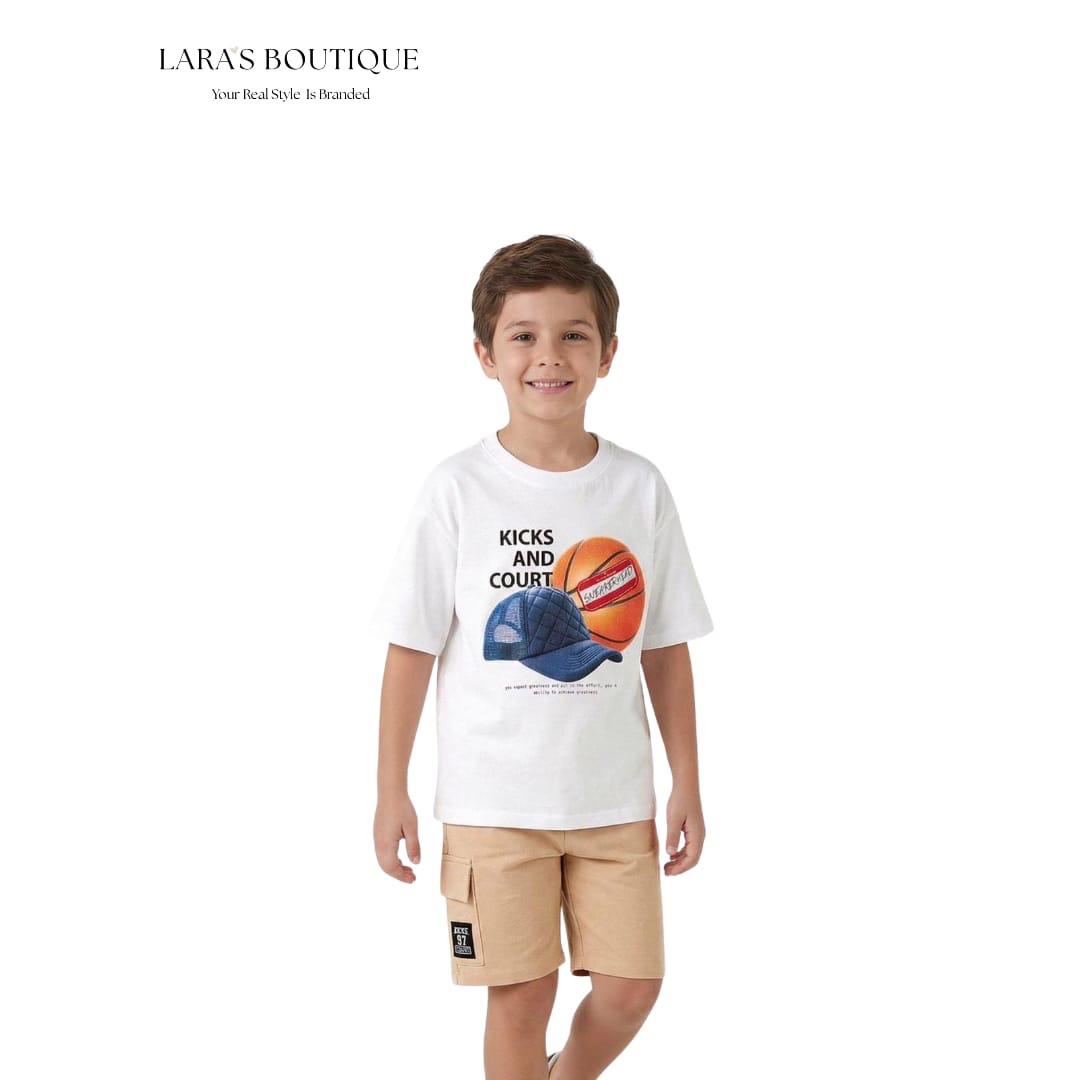 Boys Basket Shirt & Cargo Shorts Set