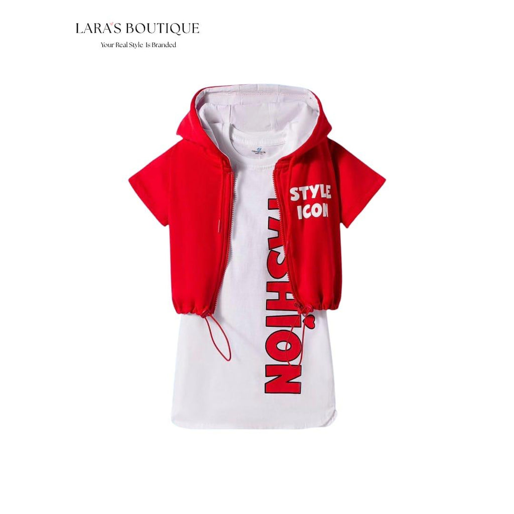 Girls Style Icon Hooded Dress Set