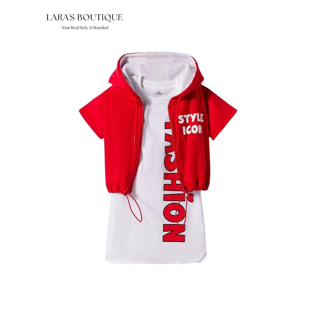 Girls Style Icon Hooded Dress Set