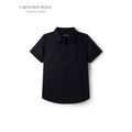 Boys Black Classic Short Sleeve Button-Up Shirt